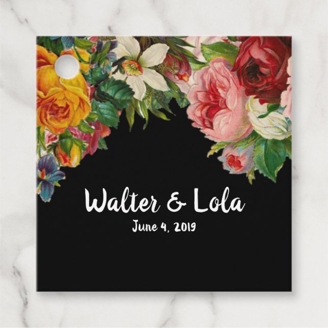 Floral Noir Geschenkanhänger (Vorderseite)