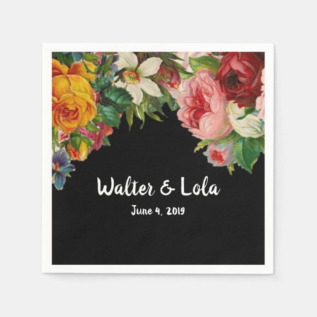 Floral Noir Serviette (Vorderseite)