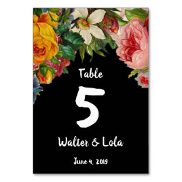 Floral Noir Tischnummer