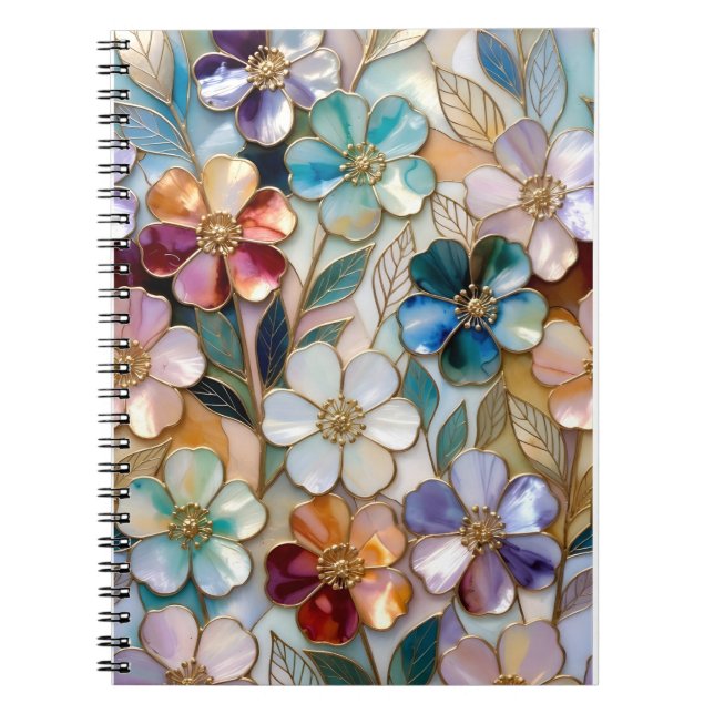 Floral Notebook Spiral Notes Journal Aesthetic Notizblock (Vorderseite)