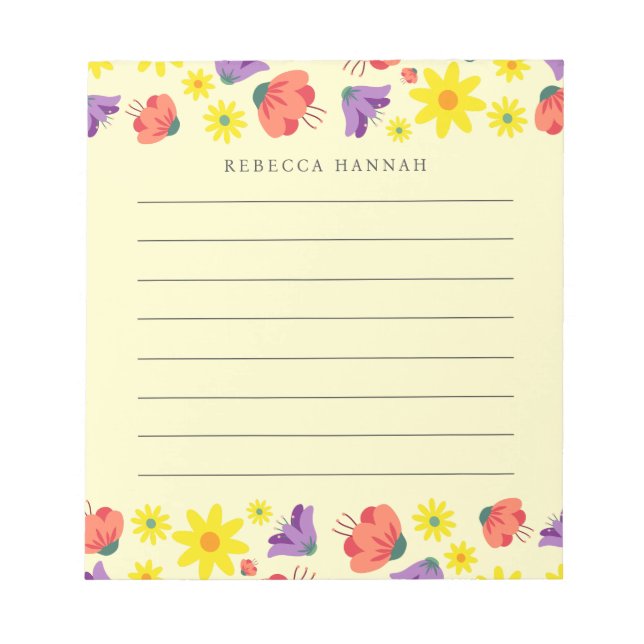 Floral Notepad Notizblock (Vorderseite)
