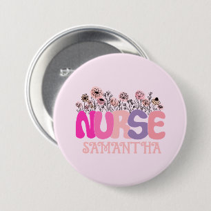 Floral Nurse Button