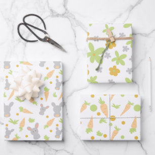 Floral Oaster Bunnies Kinder Ostern Geschenkpapier Set