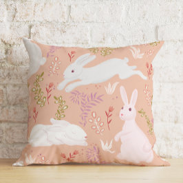 Floral Oaster Watercolor Bunny Kissen