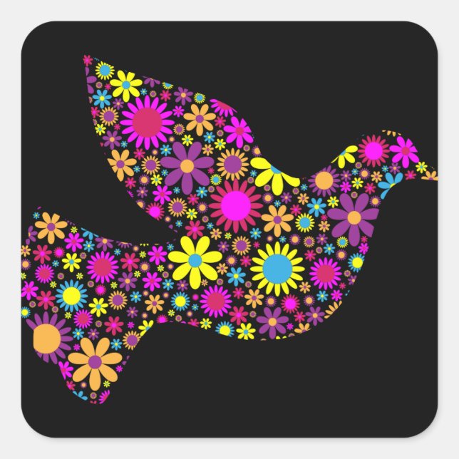 Floral of Peace Dove Sticker (Vorderseite)