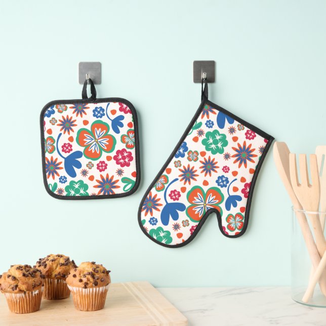 floral ofenhandschuh & Topflappen-Set (Insitu (Hängend))