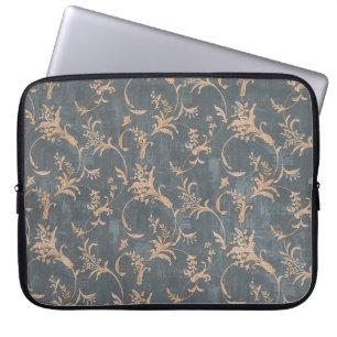 Floral old retro vintage ornament wallpaper on bac laptopschutzhülle
