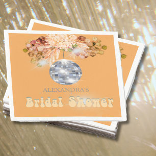 Floral Orange Disco Ball Brautparty Serviette