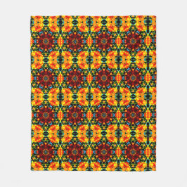 Floral Orange Fleecedecke