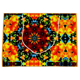 Floral Orange Große Geschenktüte