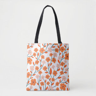 Floral Orange Pastell weiß Nahtlos