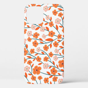 Floral Orange Pastell weiß Nahtlos Case-Mate iPhone Hülle