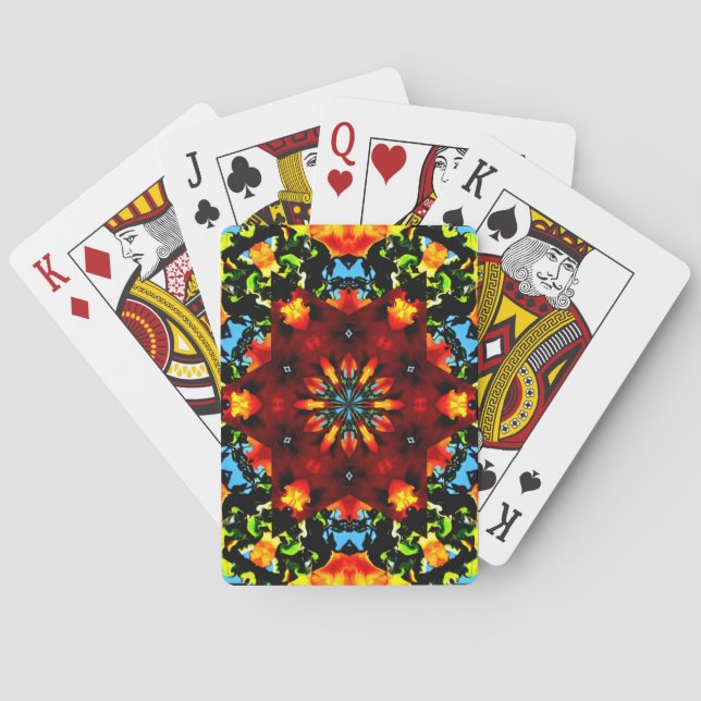 Floral Orange Spielkarten (Rückseite)