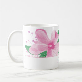 Floral Orchideenrosa Monogramm Kaffeetasse