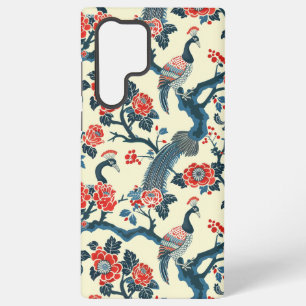 Floral Oriental Peacock Japandi Stil Samsung Galaxy Hülle
