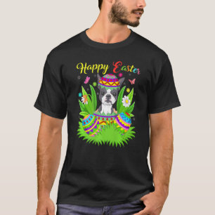 Floral Ostereier Funny Boston Terrier Dog Oster T-Shirt