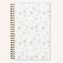 Floral Outline Notebook Notizbuch