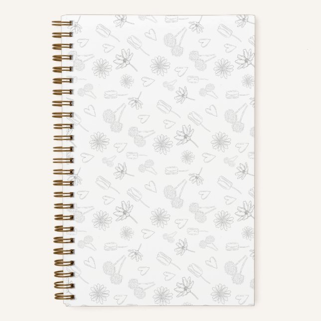 Floral Outline Notebook Notizbuch (Vorderseite)