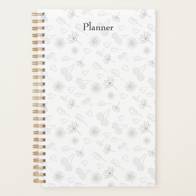 Floral Outline Planner Planer (Vorderseite)