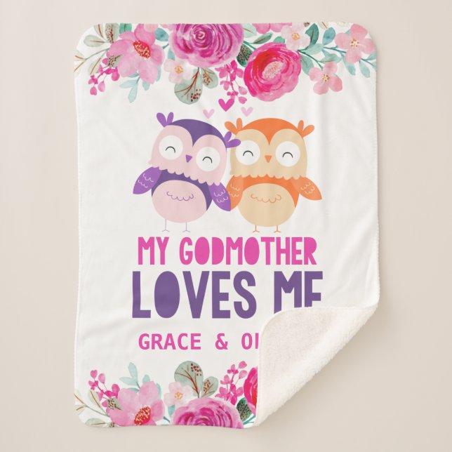 Floral Owls Baby Blanket - Meine Mutter Liebe Sherpadecke (Vorderseite)