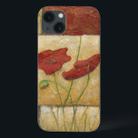 Floral Painting with Vue Brush Strokes Case-Mate iPhone Hülle<br><div class="desc">The Brush Strokes are sichtbar in this floral painting by Chariklia Zarris. Two red flowers sit in the middle of the piece with grass on the bottom and a few leaves floating at the top. A whimsical scene that would make a great gift!</div>