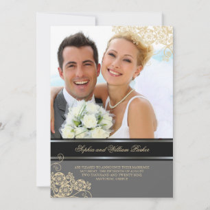 Floral Paisley Boho Vintag Chic Foto Hochzeit Einladung