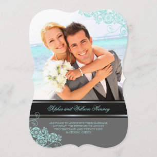 Floral Paisley Boho Vintag Chic Foto Hochzeit Einladung