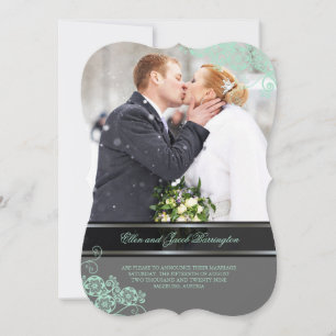Floral Paisley Boho Vintag Chic Foto Hochzeit Einladung