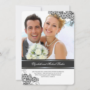 Floral Paisley Boho Vintag Chic Foto Hochzeit Einladung