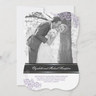 Floral Paisley Boho Vintag Chic Foto Hochzeit Einladung