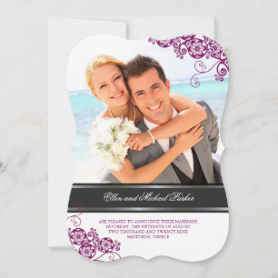 Floral Paisley Boho Vintag Chic Foto Hochzeit Einladung