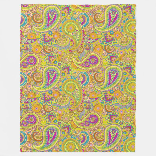 Floral Paisley nahtloses Muster I + Ihre Ideen Fleecedecke (Vorderseite)