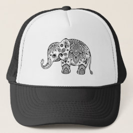 Floral Paisley Niedlich Elephant Illustration Truckerkappe