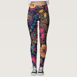 Floral Paisley Pattern Leggings