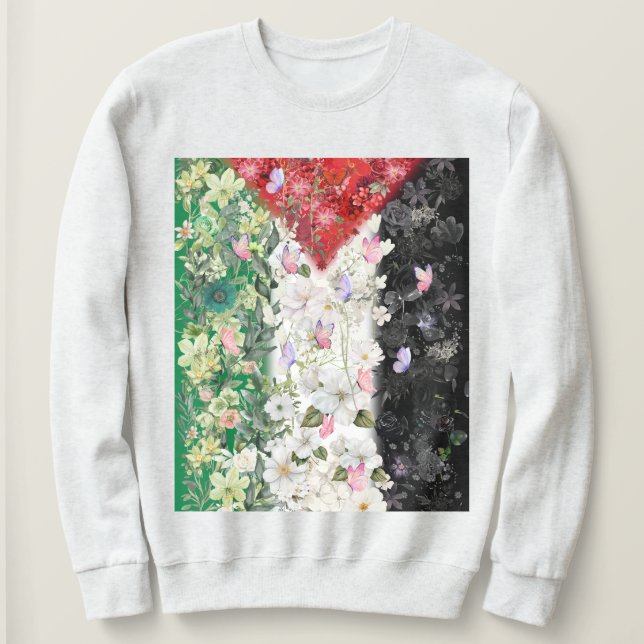 Floral Palestine Map - Free Palestine Map T - Shir Sweatshirt (Design vorne)
