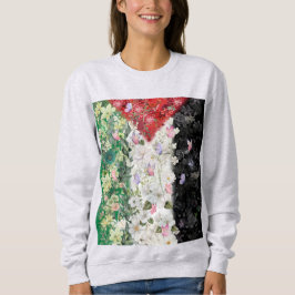 Floral Palestine Map - Free Palestine Map T - Shir Sweatshirt