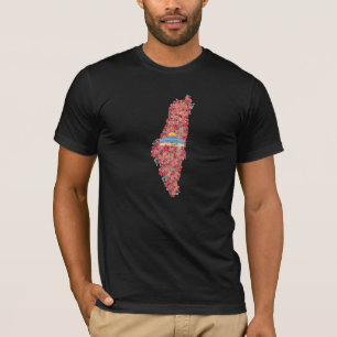 Floral Palestine map Kuppel Rock al Quads Geschenk T-Shirt