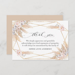 Floral Pampas Grass Feier zum Gedenken an das Lebe Dankeskarte