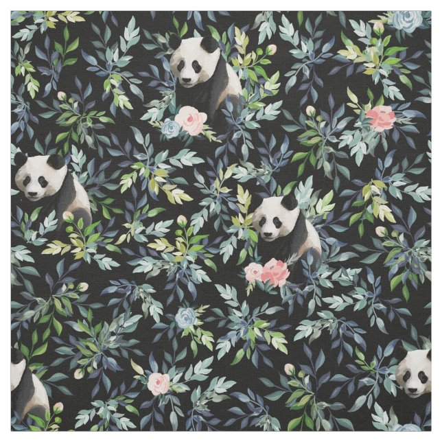 Floral Panda Muster Stoff (Muster)