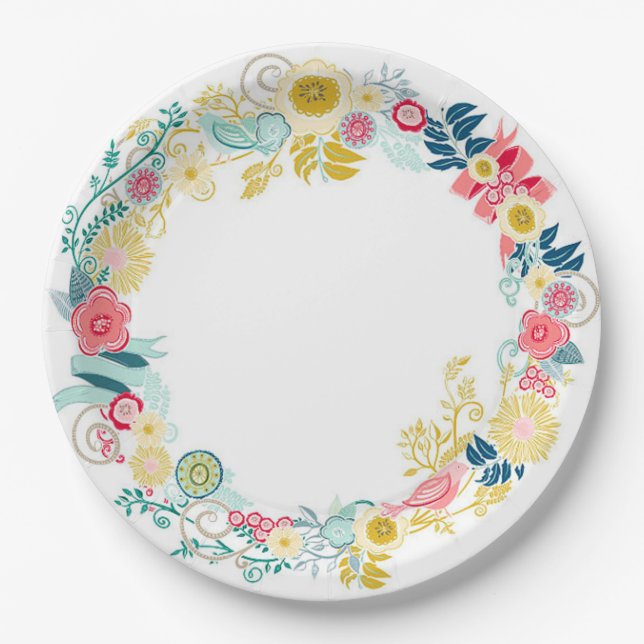 floral pappteller (Vorderseite)