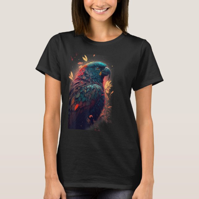 Floral Parrot Colourful Scarlet Macaw parrot bird  T-Shirt (Vorderseite)