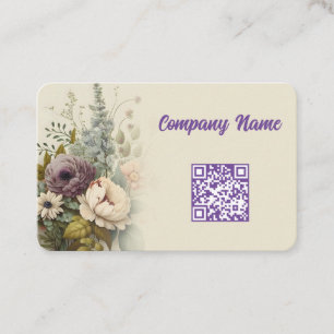 Floral Pastel Colors beautiful Flowers Bouquet Visitenkarte