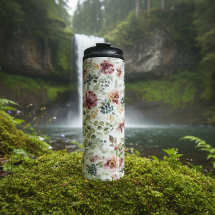 Floral pastel design thermal tumbler thermosbecher
