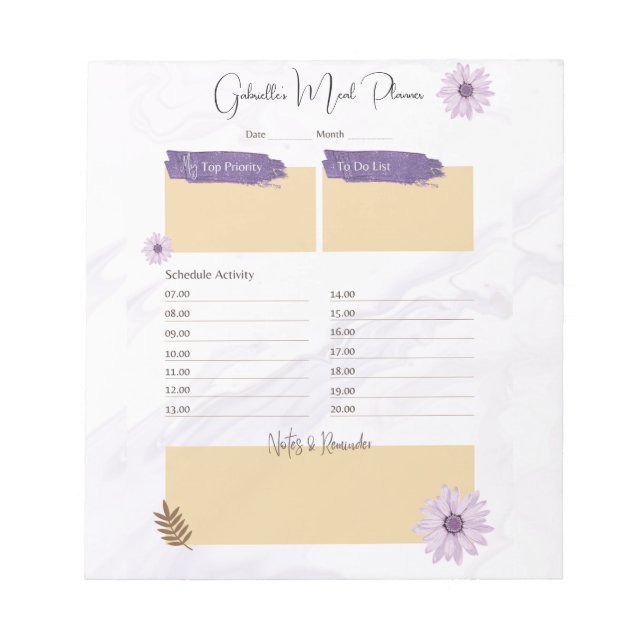 Floral Pastel Good Life Planner & Checklist Notizblock (Vorderseite)