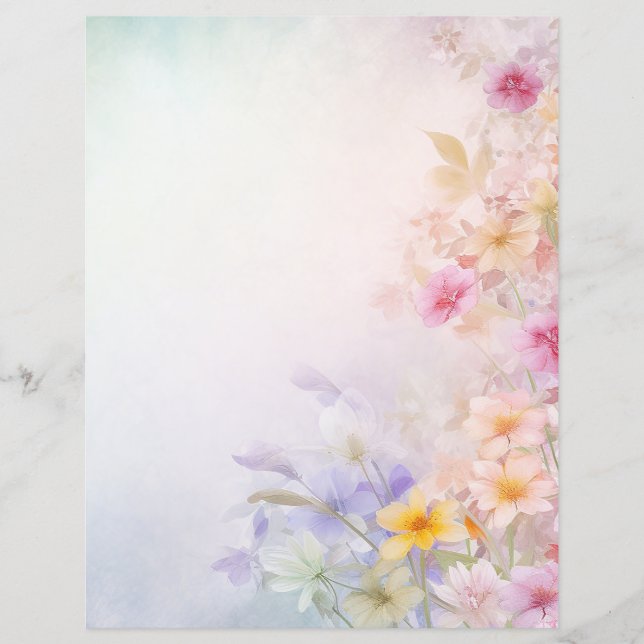 Floral Pastel Scrapbooking Papier (Vorderseite)
