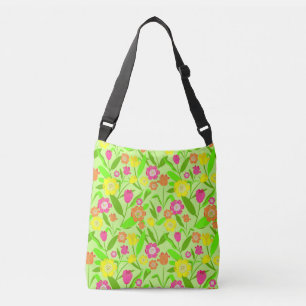 Floral Pastel Tulip Blume Tragetaschen Mit Langen Trägern