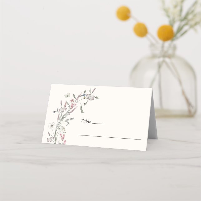 Floral Pastel Wedding Platzkarte (Vorderseite)