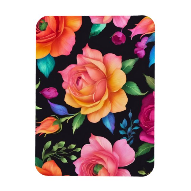 Floral Patern Rose Magnet (Vertikal)