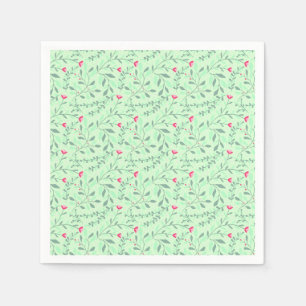Floral pattern.05.FR.pink und Lgreen LGreen BG Serviette