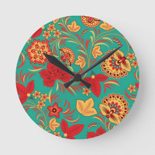 Floral pattern 2 runde wanduhr